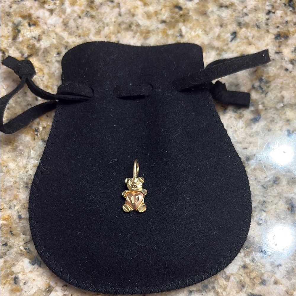 Gold Teddy Bear Pendant